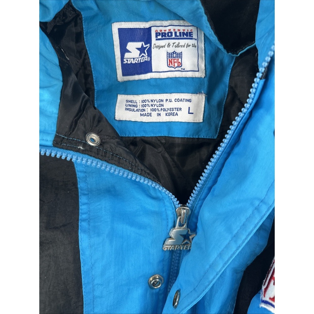 Vintage Starter Pro Line Carolina Panthers Puffer Jacket NFL Men's Large - Picture 3 of 14